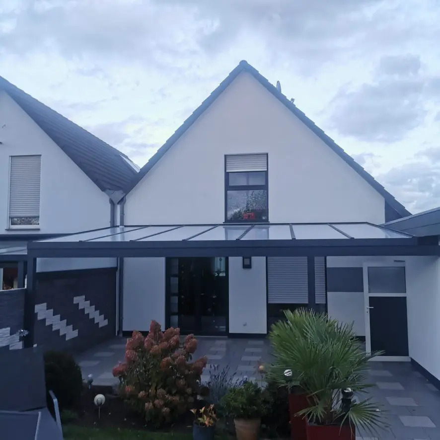 Alu Terrassendach mit Stegplatten